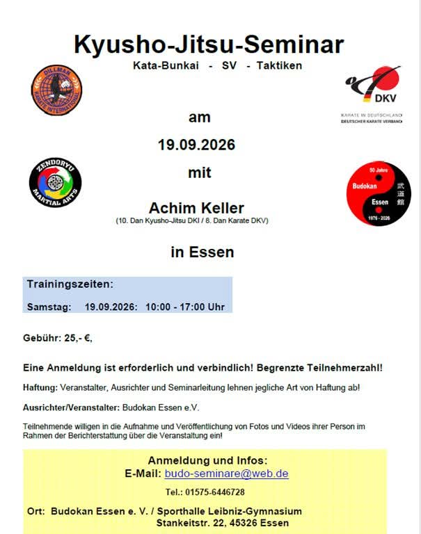 Kyusho-Jitsu-Seminar am 19.09.2026